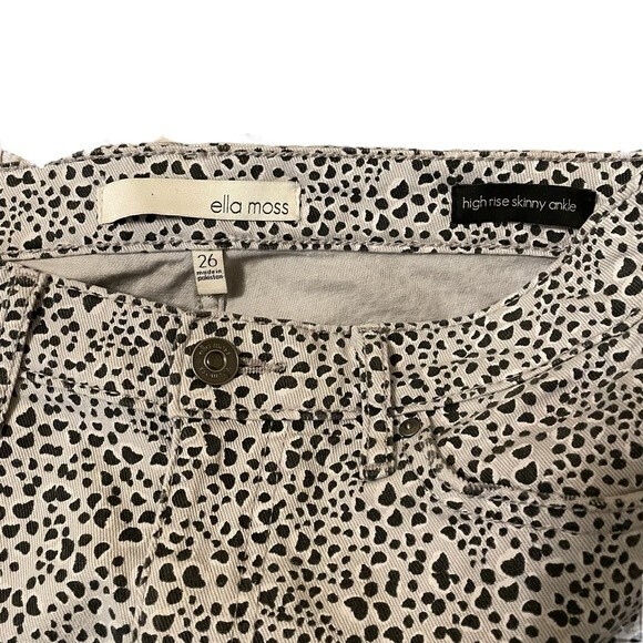 Ella Moss High Rise Skinny Jeans Animal Leopard Print Women's Size 26 - Picture 9 of 11
